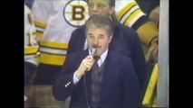 Old Boston Bruins Canadian and US National Anthems Rene Rancourt