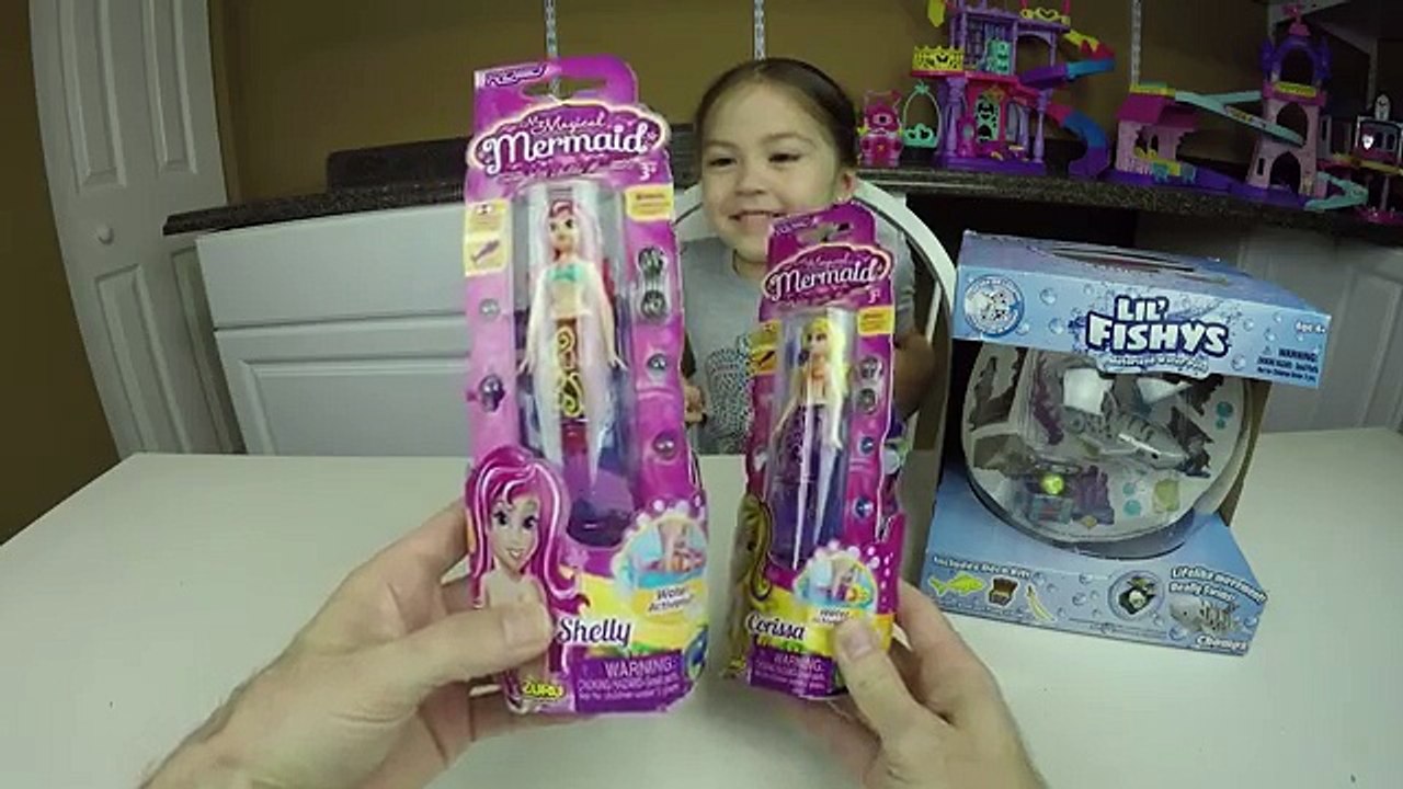 AMAZING MAGICAL MERMAIDS vs SHARK in AQUARIUM My Magical Mermaid & Lil' Fishy Shark Toy Opening Toys