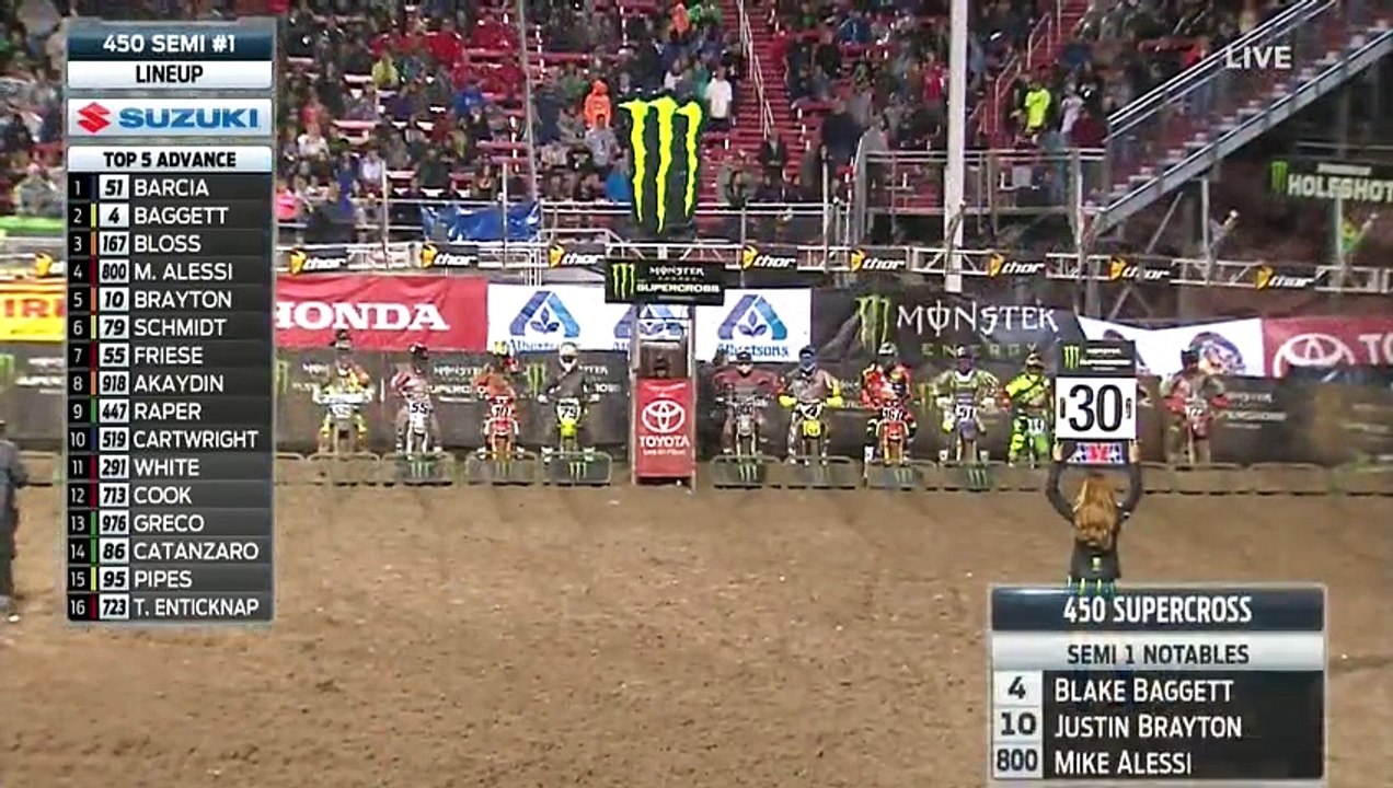 2016 Las Vegas Supercross 450 Semi-Final 1 - Monster Energy Supercross Round 17 HD