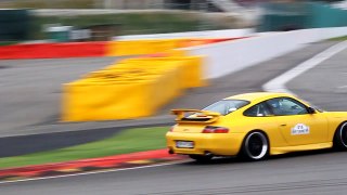 Mercedes C63 AMG Estate drifting through Busstop chicane at Spa Francorchamps (and fails)