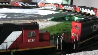 15 HO Scale Locomotives On My 4x8 Layout!!!