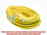 Yellow Jacket 2820 12/3 Heavy-Duty 15-Amp SJTW Contractor Extension Cord with Lighted Power