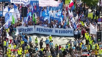 Download Video: Poland Protests: tens of thousands demonstrate against 'Violation of European values'