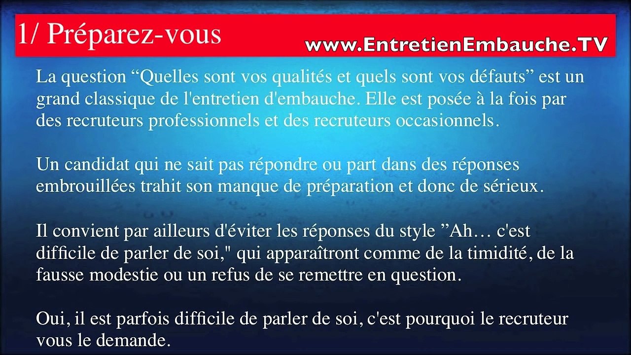 Entretien d_embauche qualités et défauts