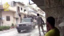 شام درعا استهداف تجمعات قوات الأسد في حي المنشية بالرشاشات الثقيلة 27 5 2015