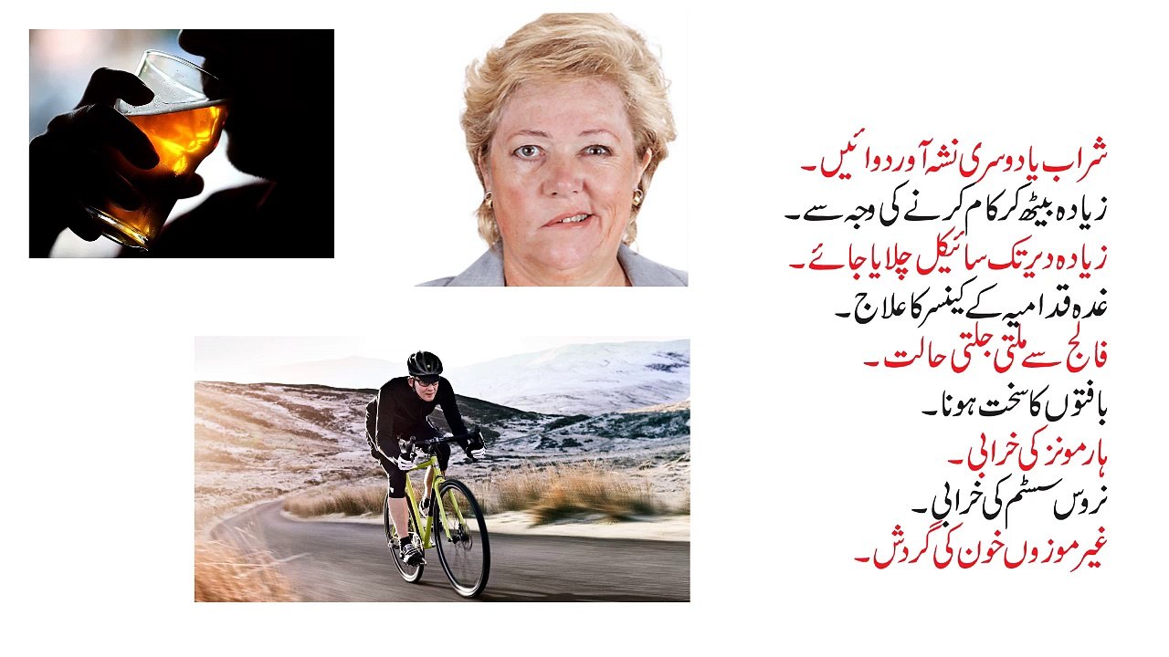 Reason of reduced erection تناو میں کمی کے اسباب