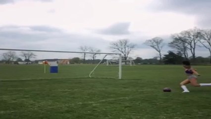 Sexy Brittany Renner (Instagram model) shows off her football skills in a viral hit