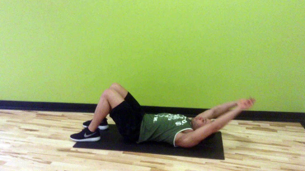 Crunch-Hands Overhead - Fitness Training For Males - FxFitness.ca