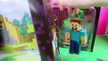 Opening New Large Minecraft Toys / Mining Steve and Exploding Creeper