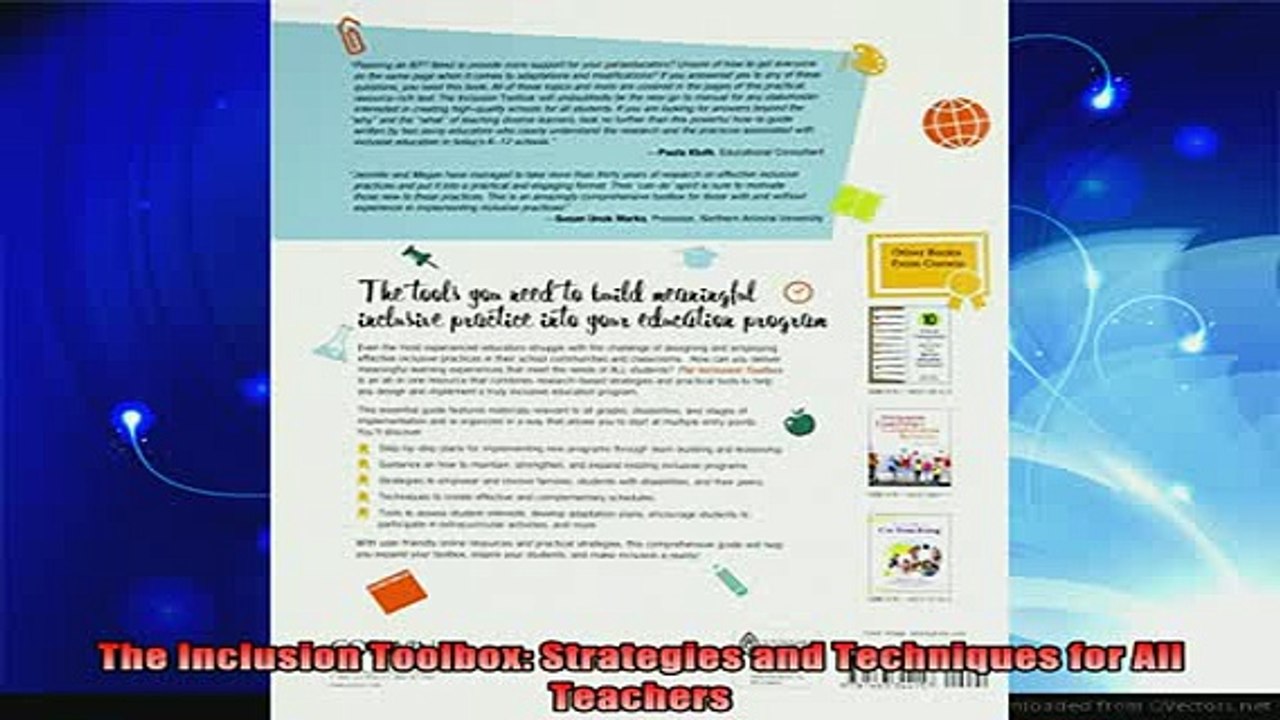 read here  The Inclusion Toolbox Strategies and Techniques for All Teachers