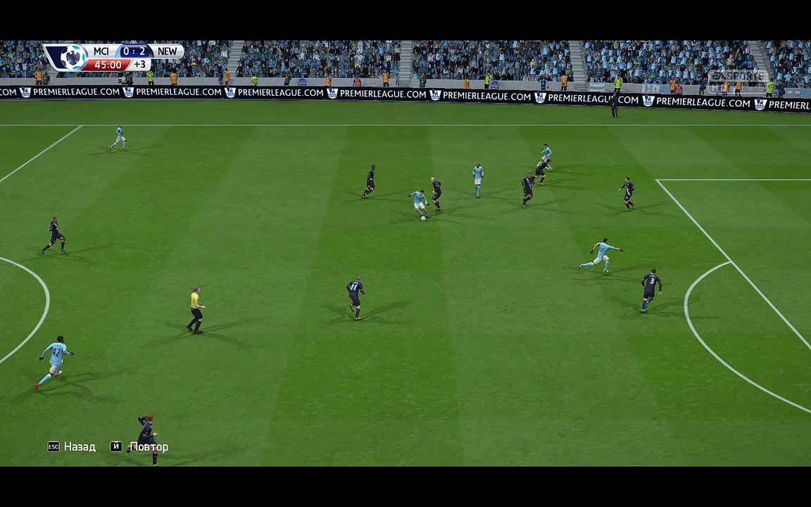 BPL 12 Тур. Манчестер Сити - Ньюкасл 1:2. Nasri, 45+3'