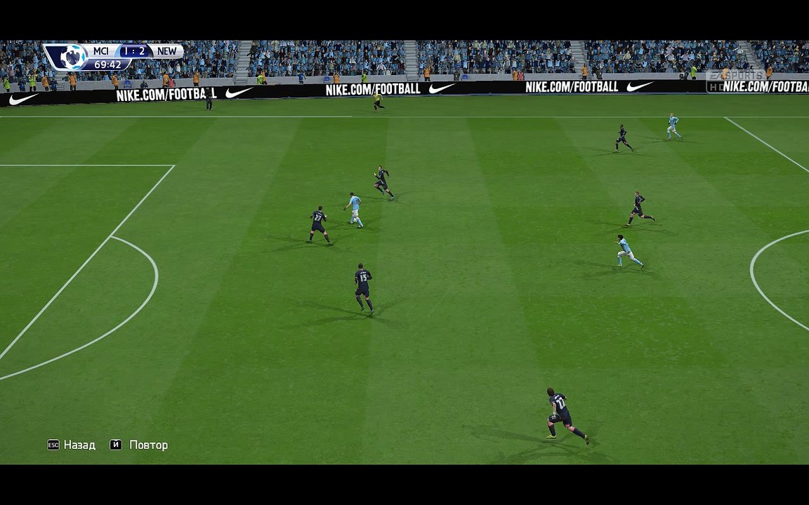 BPL 12 Тур. Манчестер Сити - Ньюкасл 2:2. Silva, 70'