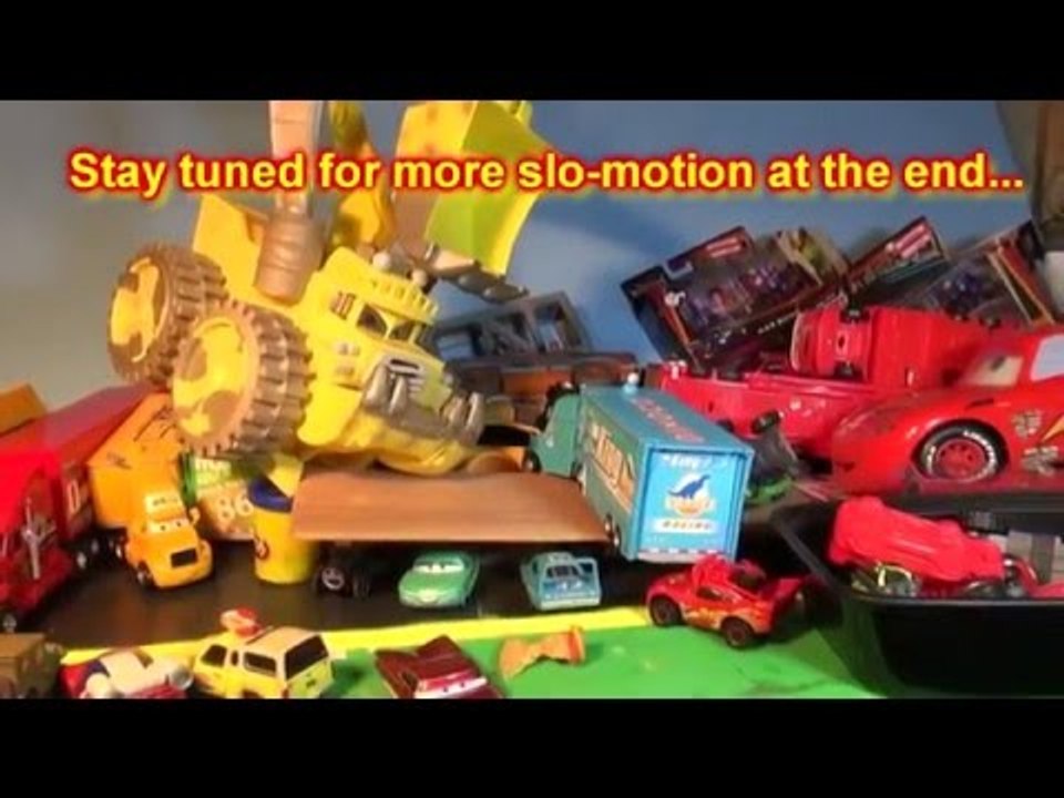 Pixar Cars Crash Smash Up Derby set to Nursery Rhymes with McQueen Cars and Monster Trucks