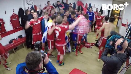 Celebrations in the Boro dressing room - FC Middlesbrough