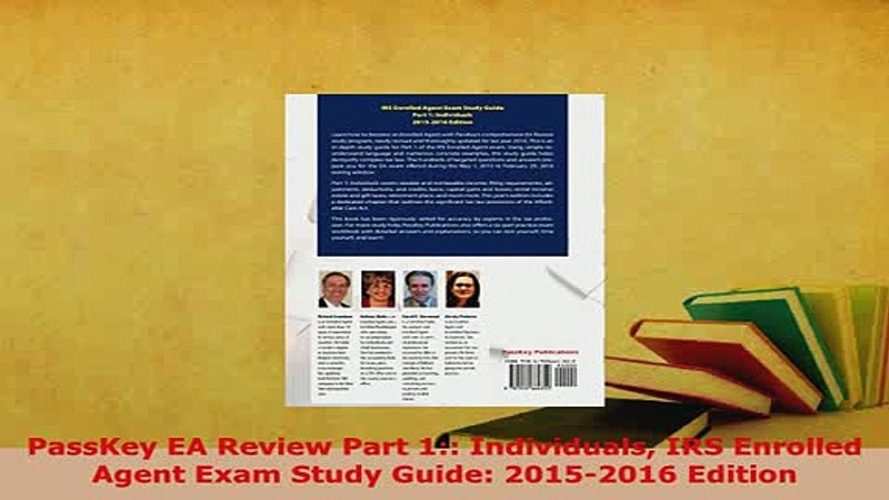 Download  PassKey EA Review Part 1 Individuals IRS Enrolled Agent Exam Study Guide 20152016 PDF Book Free