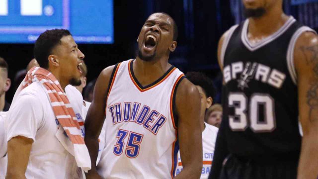 Durant, Thunder Pull Even With Spurs