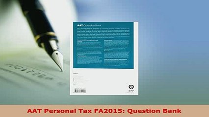 PDF  AAT Personal Tax FA2015 Question Bank Ebook