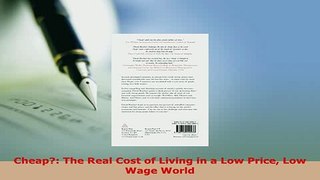 PDF  Cheap The Real Cost of Living in a Low Price Low Wage World PDF Book Free
