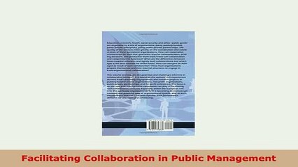 PDF  Facilitating Collaboration in Public Management Ebook