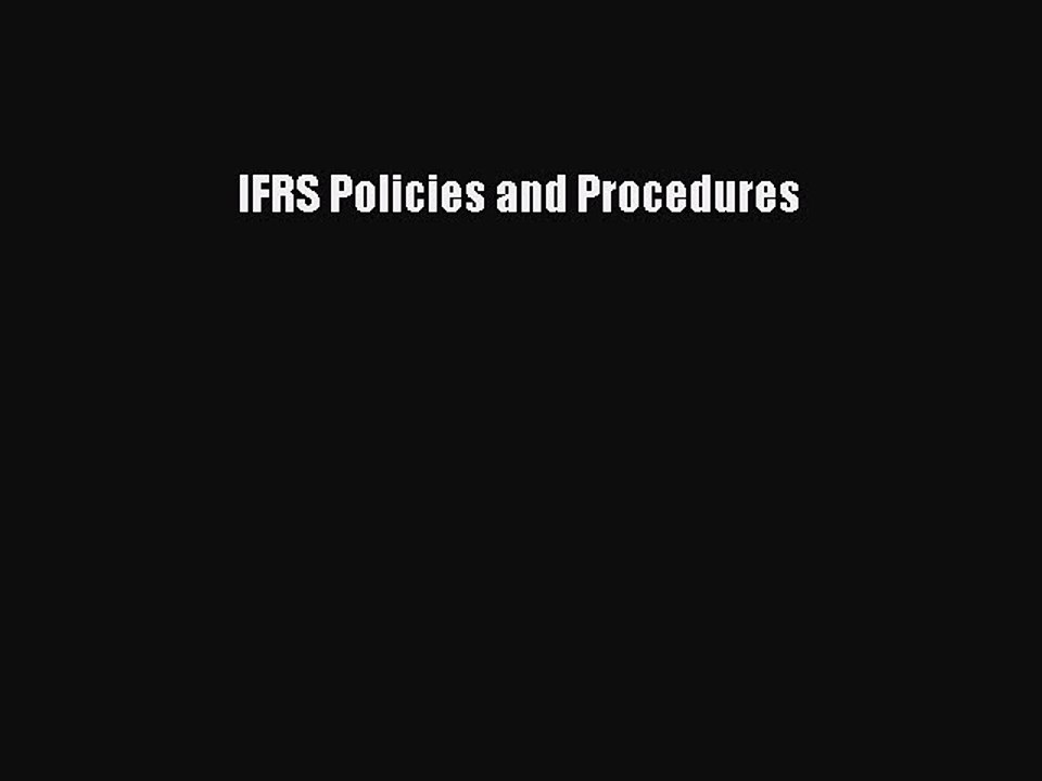 PDF IFRS Policies and Procedures  EBook
