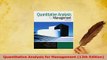 PDF  Quantitative Analysis for Management 12th Edition Read Online