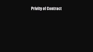 [Read book] Privity of Contract [PDF] Full Ebook
