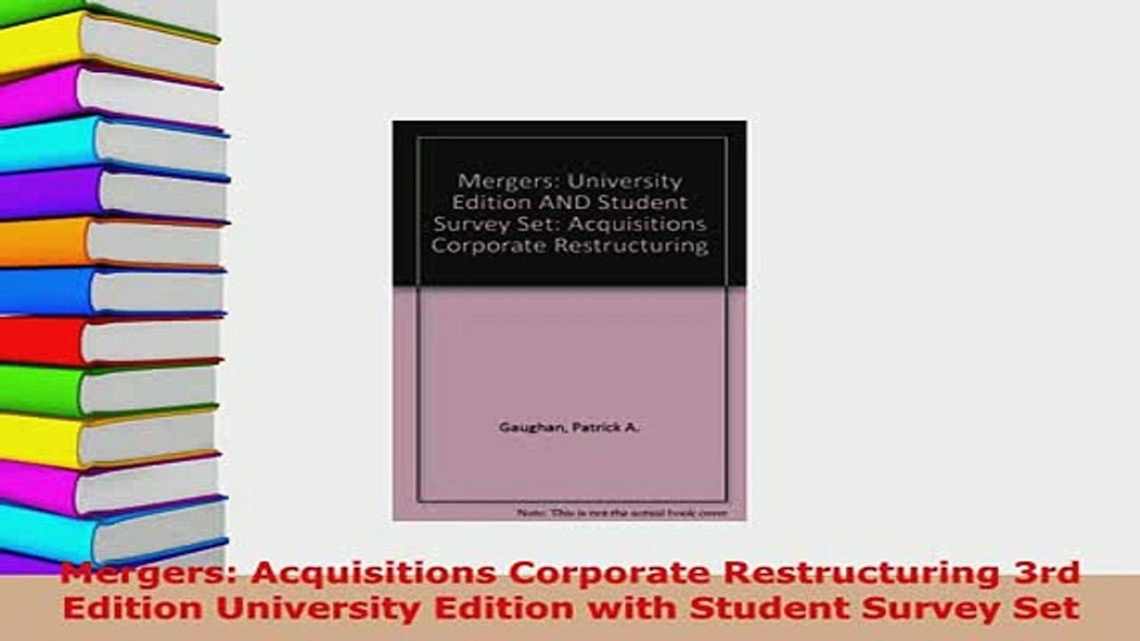 PDF  Mergers Acquisitions Corporate Restructuring 3rd Edition University Edition with Student PDF Online