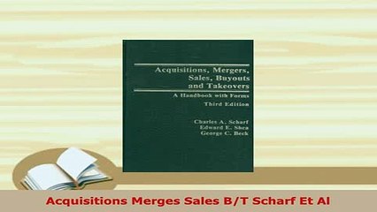 PDF  Acquisitions Merges Sales BT Scharf Et Al Download Online