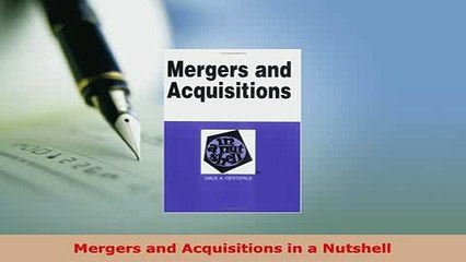 Download  Mergers and Acquisitions in a Nutshell PDF Online