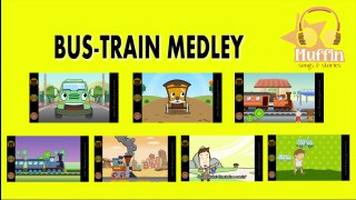 Wheels on the Bus & Bus Train Medley | Nursery Rhymes Collection