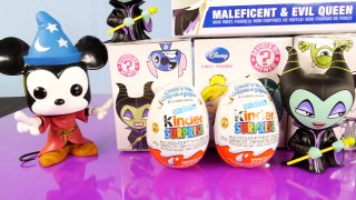 Maleficent Full Toys Set 2014 Funko Pop Disney Mystery Minis + Kinder Surprise Eggs Unboxi