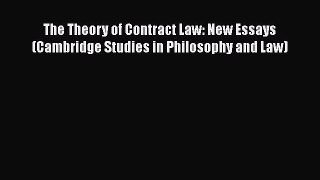 [Read book] The Theory of Contract Law: New Essays (Cambridge Studies in Philosophy and Law)