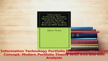 PDF  Information Technology Portfolio Management Proof of Concept Modern Portfolio Theory With Read Full Ebook