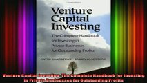 free pdf   Venture Capital Investing The Complete Handbook for Investing in Private Businesses for