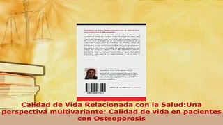 PDF  Calidad de Vida Relacionada con la SaludUna perspectiva multivariante Calidad de vida en Free Books