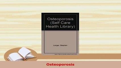 PDF  Osteoporosis Free Books