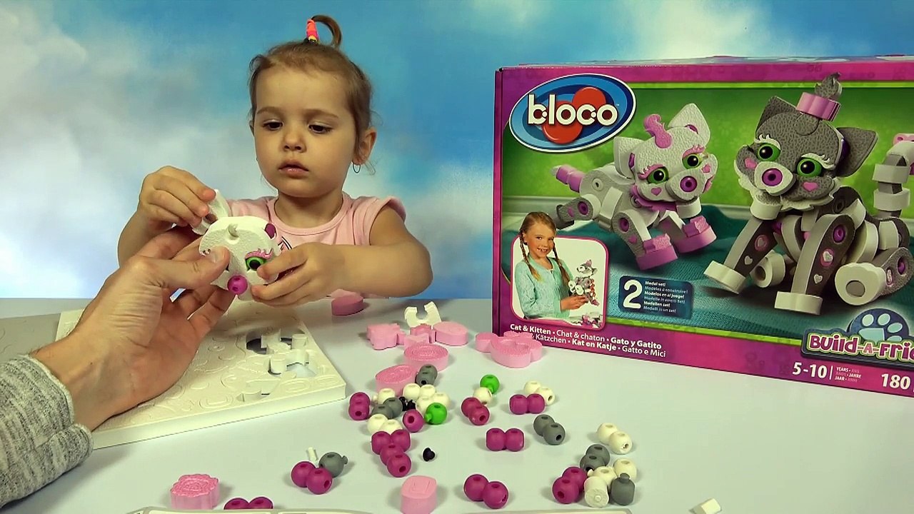 Кошка и котёнок из Bloco мягкого конструктора собираем игрушки Блоко Cat and kitten from Bloco set