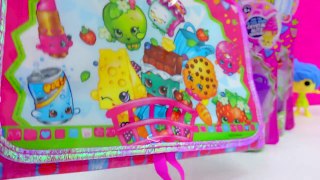 Shopkins Season 2 and 3 Carrier Carrying Case Bag + Unboxing 4 Toy Packs Cookieswirlc Vide