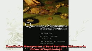 read here  Quantitative Management of Bond Portfolios Advances in Financial Engineering