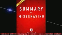 FREE PDF  Summary of Misbehaving by Richard H Thaler  Includes Analysis READ ONLINE