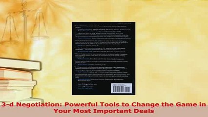 PDF  3d Negotiation Powerful Tools to Change the Game in Your Most Important Deals  Read Online