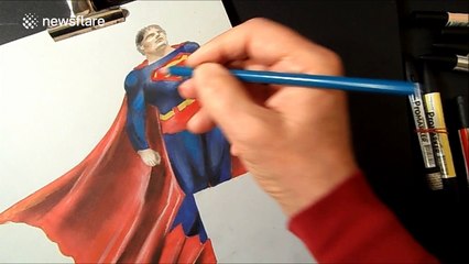 How to draw an optical illusion of Superman levitating
