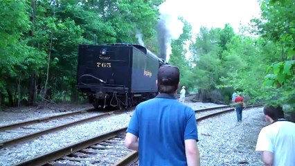 NKP 765 after Derailment 5/29/11 Close up.