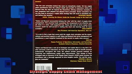 FREE EBOOK ONLINE  Strategic Supply Chain Management Full Free