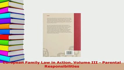 PDF  European Family Law in Action Volume III  Parental Responsibilities  Read Online