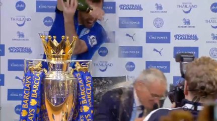 Claudio Ranieri celebrated Leicester City ‪Premier Legue‬ title win in style…