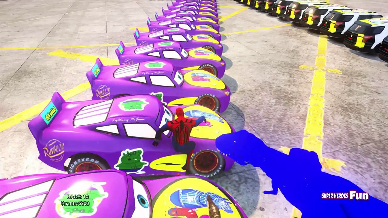 Spiderman lighting Mcqueen cars Dinosaur T-rex Pappa Pig Español Peppa Pig Disfraza