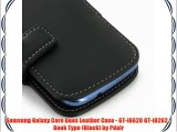 Samsung Galaxy Core Duos Leather Case - GT-i8620 GT-i8262 - Book Type (Black) by Pdair