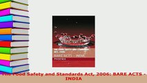 PDF  The Food Safety and Standards Act 2006 BARE ACTS  INDIA Free Books