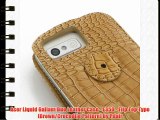 Acer Liquid Gallant Duo Leather Case - E350 - Flip Top Type (Brown/Crocodile Pattern) by Pdair